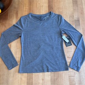 GAP Fit Breathe Heather Gray Long Sleeve Women's Tee NWT